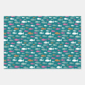 Schudgroen vispatroon inpakpapier vel (Voorkant 2)