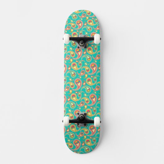 Schudkleurig paisleypatroon skateboard (Voorkant)