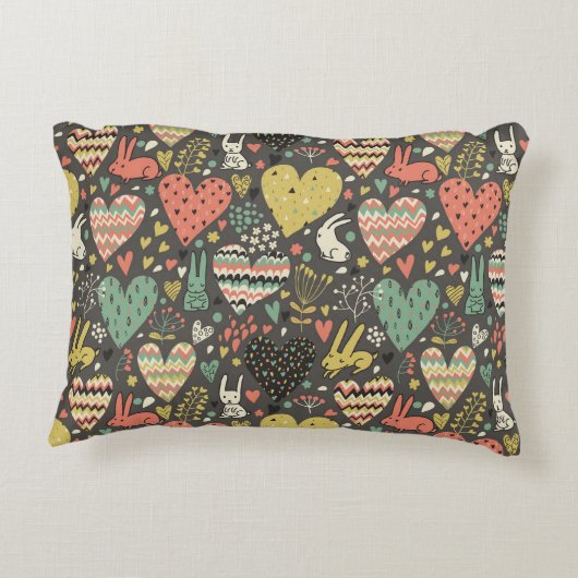 Schudliefdesbundelpatroon met harten decoratief kussen (Achterkant)