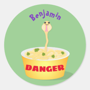 Schudnoedels, cartoon illustratie humor ronde sticker