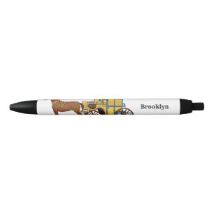 Schudpaard en koninklijke tekening zwarte inkt pen