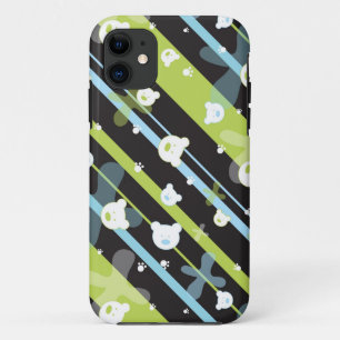 Schudpatroon met kleine beren iPhone 11 hoesje
