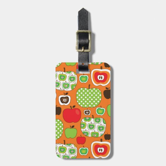 Schudschilfering van appelen bagagelabel (Voorkant verticaal)