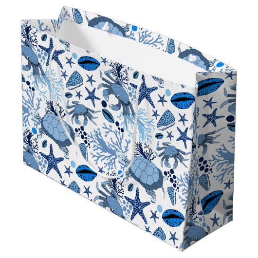 Schudstrandschildpadden patroontas groot cadeauzakje (Achterkant Gekanteld)
