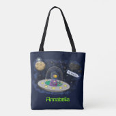 Schudvis uit de cartoon van de ruimte draagtas (Achterkant)