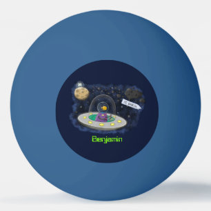 Schudvis uit de cartoon van de ruimte pingpongballen
