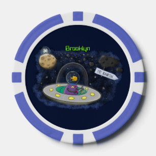 Schudvis uit de cartoon van de ruimte poker chips