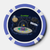 Schudvis uit de cartoon van de ruimte poker chips (Achterkant)