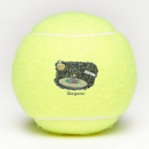 Schudvis uit de cartoon van de ruimte tennisballen
