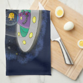 Schudvis uit de cartoon van de ruimte theedoek (Quarter Fold)