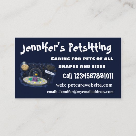 Schudvis uit de cartoon van de ruimte visitekaartje (Voorkant)