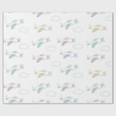 Schudvlak en wolkenpatroon cadeaupapier (Vlak)