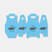 Schudwalvishaai blij met cartoon illustratie bedankdoosjes (Uitgevouwen)