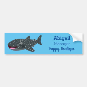 Schudwalvishaai blij met cartoon illustratie bumpersticker