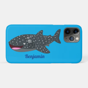 Schudwalvishaai blij met cartoon illustratie iPhone 11 pro hoesje