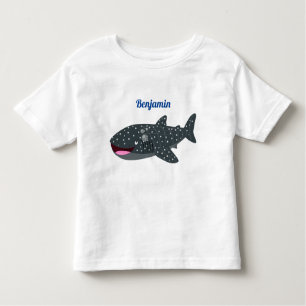 Schudwalvishaai blij met cartoon illustratie kinder shirts