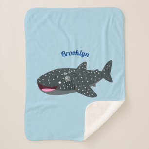 Schudwalvishaai blij met cartoon illustratie sherpa deken