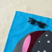 Schudwalvishaai blij met cartoon illustratie strandlaken (In situ)