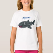 Schudwalvishaai blij met cartoon illustratie t-shirt (Voorkant)