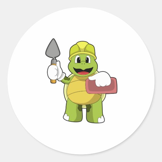 Schuif als Mason met Stone Ronde Sticker (Voorkant)