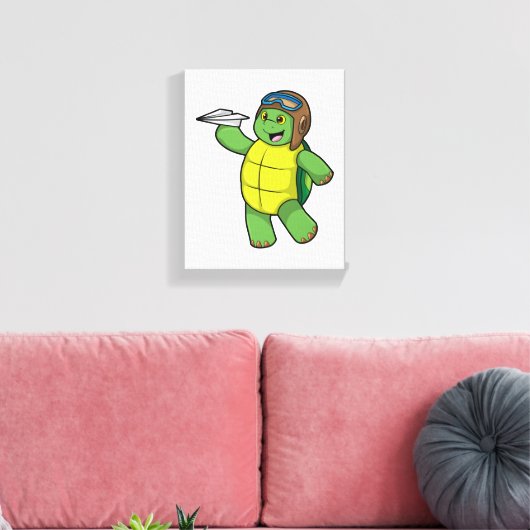 Schuif als piloot met papieren vliegtuig canvas afdruk (Insitu (Woonkamer))