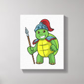 Schuif als Warrior met Spear & Helmet Canvas Afdruk (Voorkant)
