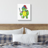Schuif als Warrior met Spear & Helmet Canvas Afdruk (Insitu (Slaapkamer))
