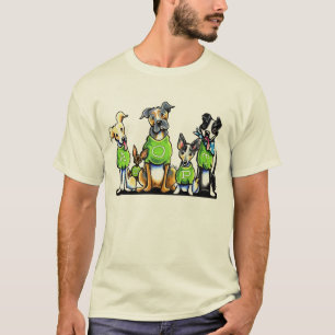 Schuif de groene T - shirts van de Honden aan Denk