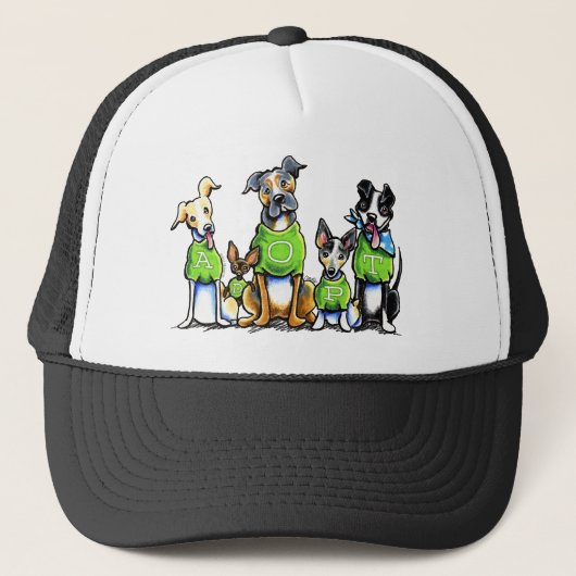 Schuif de groene T - shirts van de Honden aan Denk Trucker Pet (Voorkant)