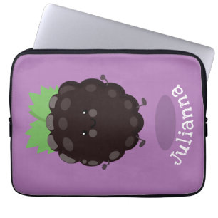 Schuif de paarse cartoon van de braam. laptop sleeve