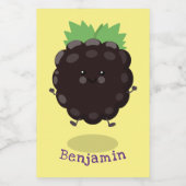 Schuif de paarse cartoon van de braam. voedselcontainer etiket (Enkel label)