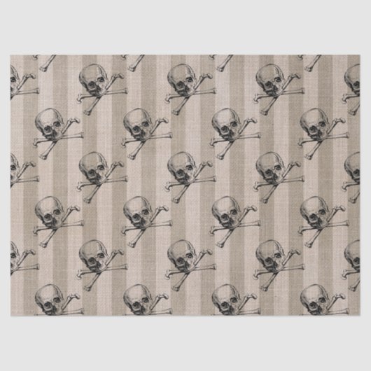 Schuif en beenderen van Tan Striped Ontkoppeling Tissuepapier (Voorkant)