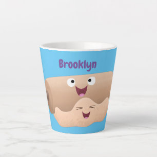 Schuif- en deegbankbakkerij voor cartoon latte mok