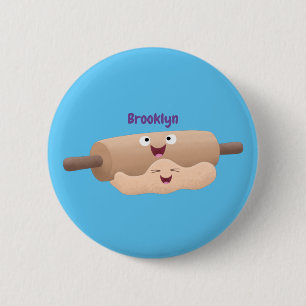 Schuif- en deegbankbakkerij voor cartoon ronde button 5,7 cm