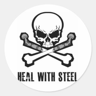 Schuif- en kruisbeenderen ronde sticker