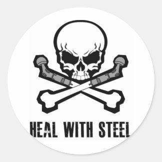 Schuif- en kruisbeenderen ronde sticker