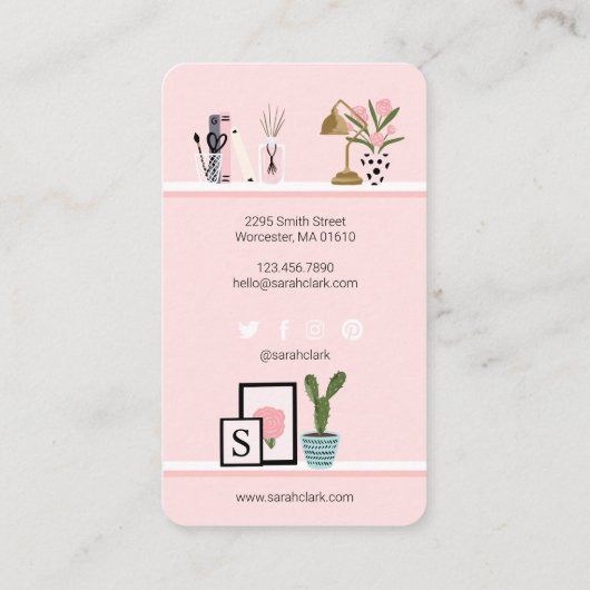 Schuif- en meisleurdemoed voor thuisontwerp visitekaartje (Achterkant)