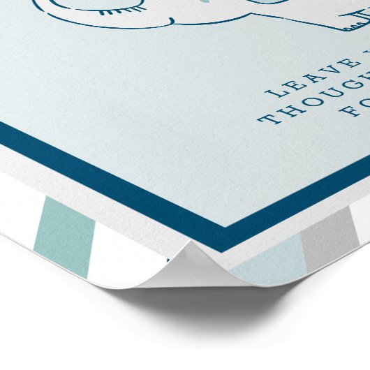 Schuif- en mint-olifant Baby shower-gebarenteken Poster (Hoek)