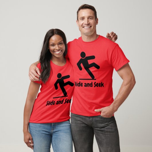 Schuif en zoek T-shirt rood (Unisex)