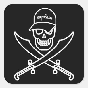 Schuif en zwaarden vierkante sticker