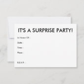 Schuif. Het is een verrassingsfeest! Kaart (Achterkant)