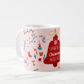 Schuif het roze illustratiepatroon van de mok van (Voorkant links)