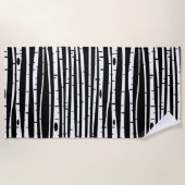 Schuif het zwarte witte boompatroon met het muisbl strandlaken (Voorkant)