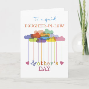 Schuif in de wet, Cute Moederdag Rainbow Clouds Kaart