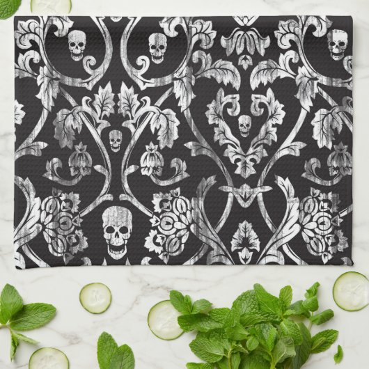 Schuif in zwart-wit. theedoek (Gevouwen)