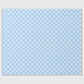 Schuif licht blauw en wit liefhebbend hart cadeaupapier (Vlak)