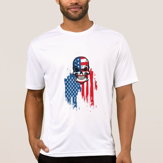 Schuif met Amerikaanse vlag T-shirt (Voorkant)
