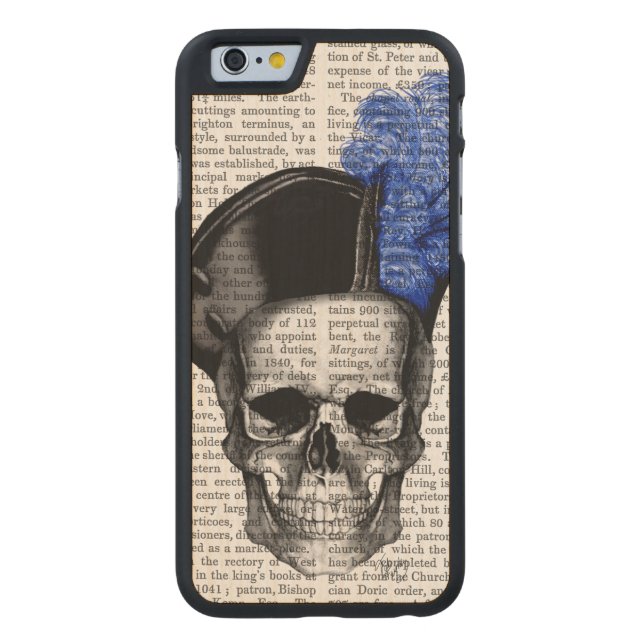 Schuif met blauw Pet Carved Wood iPhone Hoesje (Achterkant)