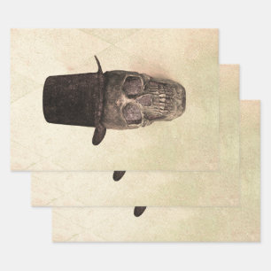 Schuif met bovenste  beige geitetextuur inpakpapier vel