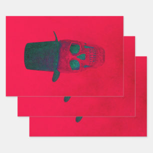 Schuif met de bovenste hand rode, groene kerstmis inpakpapier vel